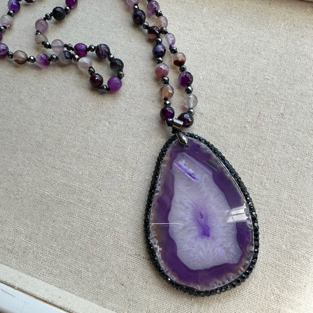 Park Lane Purple Gemstone Necklace